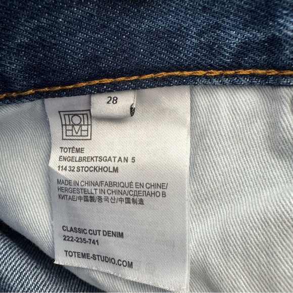 Toteme Classic Cut Denim Jeans Raw Hem size 28 - Picture 9 of 10